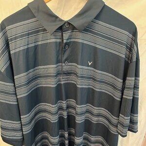 Callaway Opti-Dri 3xlt golf Dark Green stripe polo Big and Tall Big & Tall